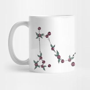 Draco (Dragon) Constellation Roses and Hearts Doodle Mug